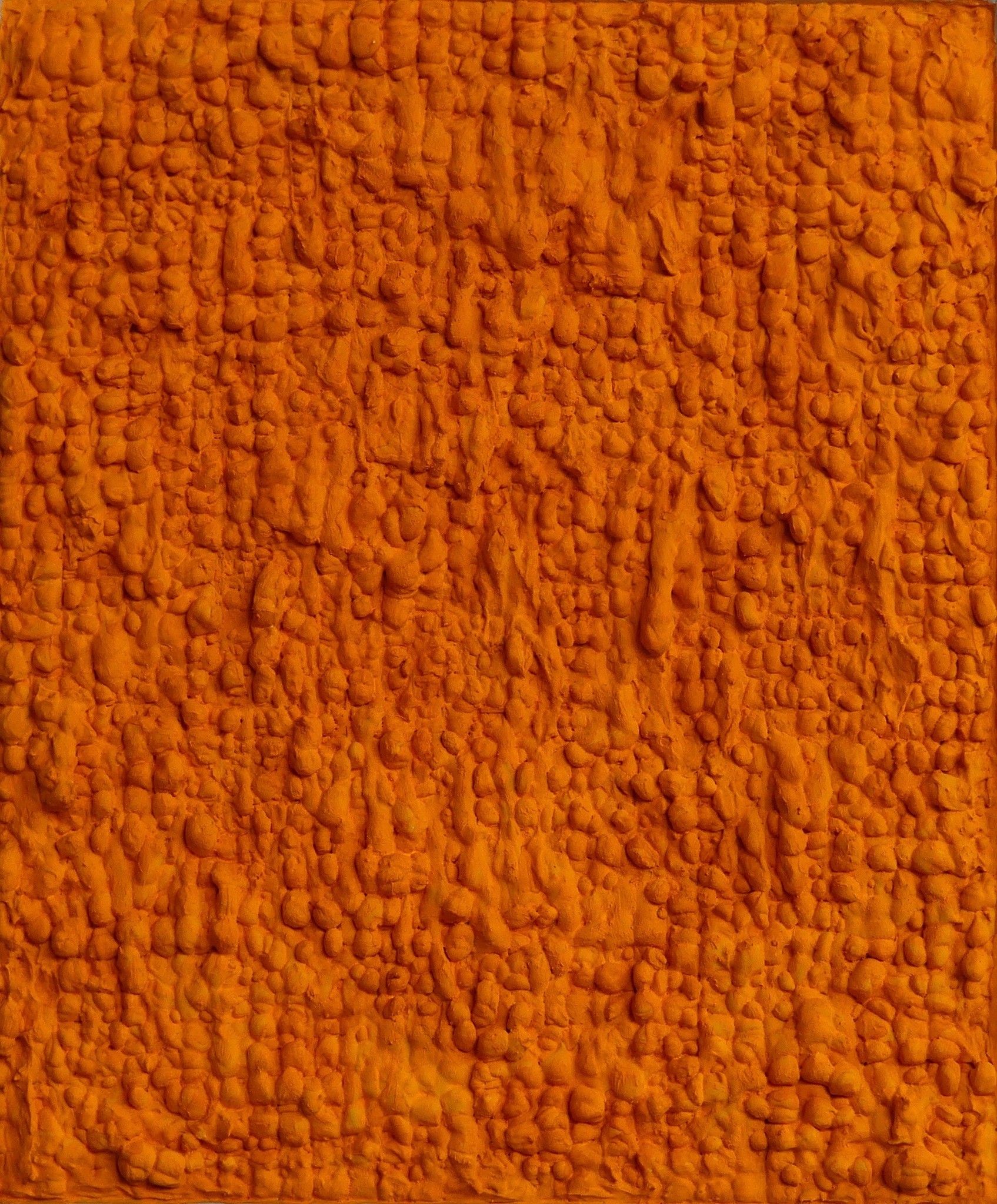 MIXED MEDIA  MAURO MASETTI ' ORANGE '  dimensioni L 50,5 x H 58,5 cm.