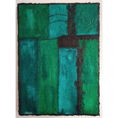 ACRILICO SU TAVOLA MAURO MASETTI ' TEA PASSION ' dimensioni L 48 x H 63 cm.