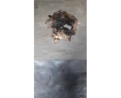 MIXED MEDIA MAURO MASETTI ' L 'OSSERVATORE ' dimensioni L 56 x H 100 cm.