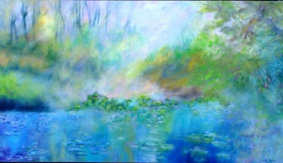 OLIO SU TELA MIRELLA SCOTTON " POESIA DEL SILE "  dimensioni L 160 x H 90 cm.