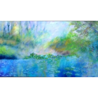 OLIO SU TELA MIRELLA SCOTTON " POESIA DEL SILE " dimensioni L 160 x H 90 cm.