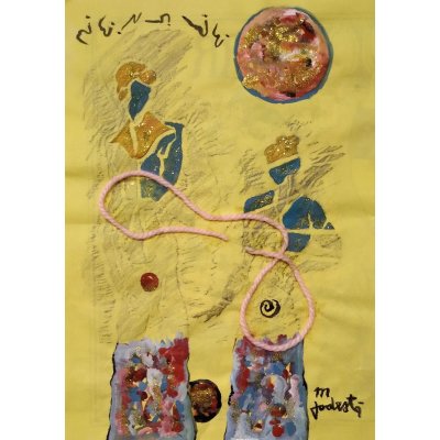 MIXED MEDIA SU CARTA MASSIMO PODESTA' ' ELEGANS ' dimensioni L 34,7 x H 24,7 cm.