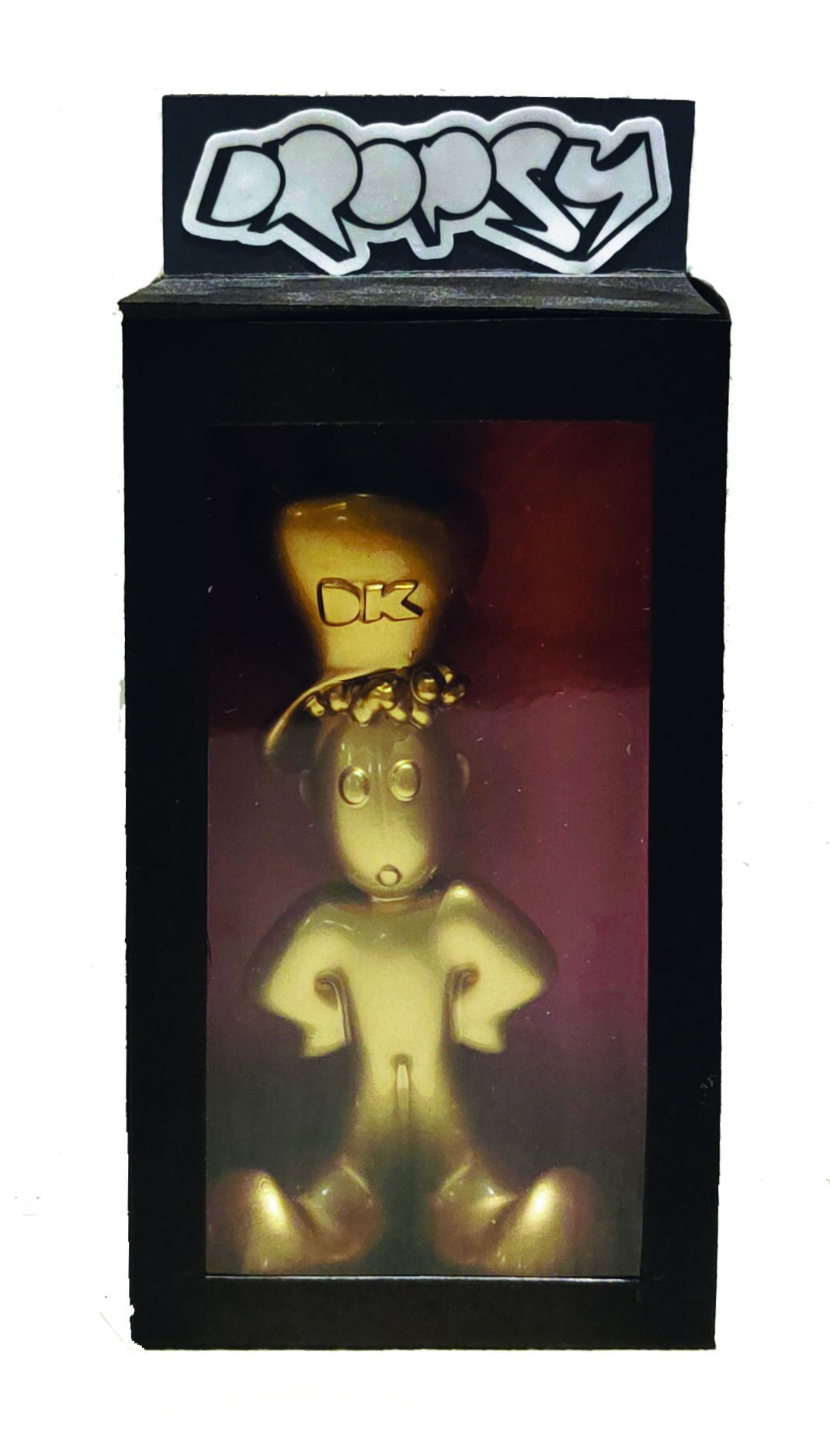 STAMPA 3D IN RESINA  BY DROPSY ' DEVILS KILLA GOLD '  dimensioni L 5 x H 10 x P 5 cm.