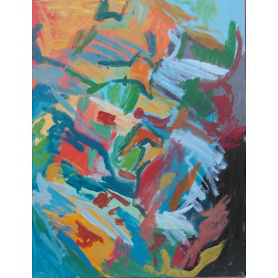 ACRILICO SU TELA MAURO GALLETTI ' CA CALCIUM ' dimensione L 40 x H 50 cm.