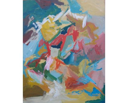 ACRILICO SU TELA MAURO GALLETTI ' CO COBALT ' dimensioni L 40 x H 50 cm.