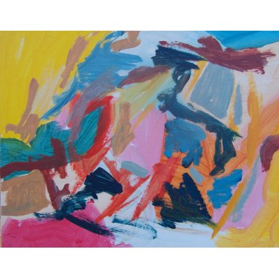 ACRILICO SU CARTONCINO TELATO MAURO GALLETTI ' H HYDROGEN ' dimensioni L 24 x H 30 cm.