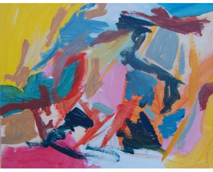 ACRILICO SU CARTONCINO TELATO MAURO GALLETTI ' H HYDROGEN ' dimensioni L 24 x H 30 cm.