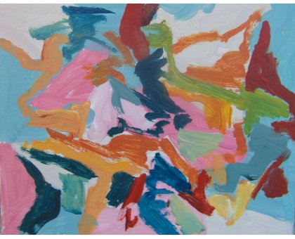 ACRILICO SU CARTONCINO TELATO MAURO GALLETTI ' K POTASSIUM ' dimensioni L 24 x H 30 cm.