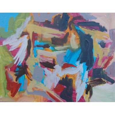 ACRILICO SU CARTONCINO TELATO MAURO GALLETTI ' NA SODIUM ' dimensioni L 24 x H 30 cm.