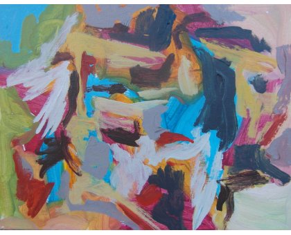 ACRILICO SU CARTONCINO TELATO MAURO GALLETTI ' NA SODIUM ' dimensioni L 24 x H 30 cm.