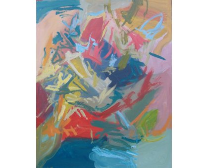 ACRILICO SU TELA MAURO GALLETTI ' NI NICKEL ' dimensioni L 40 x H 50 cm.