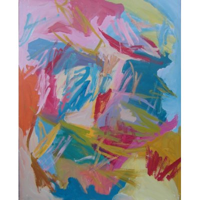 ACRILICO SU TELA MAURO GALLETTI ' ZN ZINCO ' dimensioni L 40 x 50 cm.