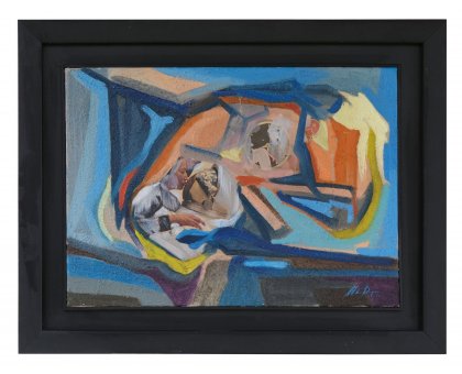 MIXED MEDIA SU TELA NICA DEGAN ' VENTIQUATTROMILABACI ' dimensioni L 50 x H 70 cm.