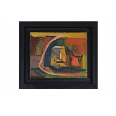 OLIO SU TELA-SACCO SU TELA NICA DEGAN ' FANTASIA ' dimensioni L 40 x H 50 cm.