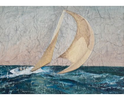 MIXED MEDIA SU TELA NICA DEGAN ' LE ALI DEL VENTO ' dimensioni L 50 x H 70 cm.