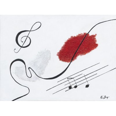 MIXED MEDIA SU TELA NICA DEGAN ' SINFONIA ' dimensioni L 60 x H 80 cm.