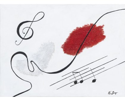 MIXED MEDIA SU TELA NICA DEGAN ' SINFONIA ' dimensioni L 60 x H 80 cm.