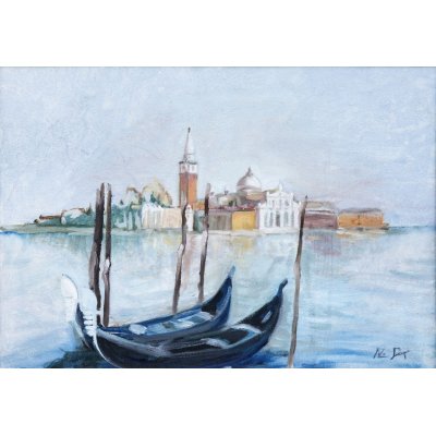MIXED MEDIA SU TELA NICA DEGAN ' VENEZIA ' dimensioni L 50 x H 70 cm.