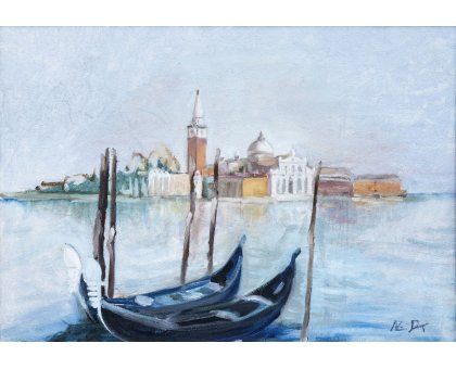 MIXED MEDIA SU TELA NICA DEGAN ' VENEZIA ' dimensioni L 50 x H 70 cm.