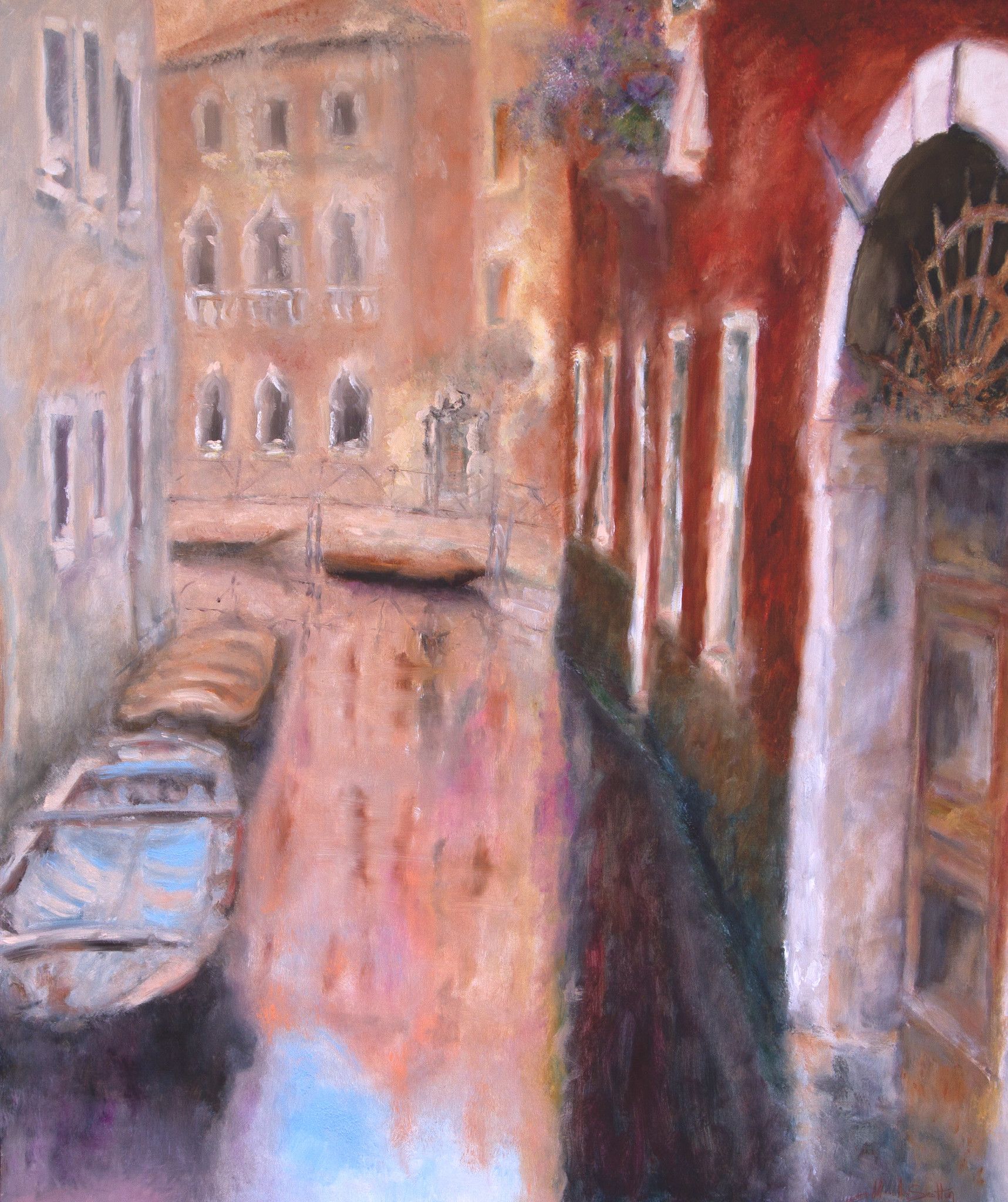 OIL ON CANVAS  MIRELLA SCOTTON " RIO VENEZIANO "  size L 100 x H 120 cm.