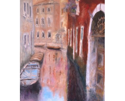 OIL ON CANVAS MIRELLA SCOTTON " RIO VENEZIANO " size L 100 x H 120 cm.