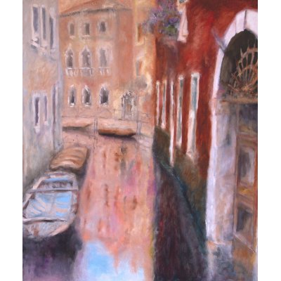 OLIO SU TELA MIRELLA SCOTTON " RIO VENEZIANO " dimensioni L 100 x H 120 cm.
