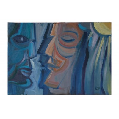 OLIO SU TELA NICA DEGAN ' VOLTI ' dimensioni L 50 x H 70 cm.