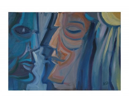 OLIO SU TELA NICA DEGAN ' VOLTI ' dimensioni L 50 x H 70 cm.