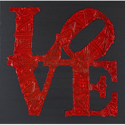 MIXED MEDIA SU TELA ERIKA MARCHI ' I LOVE INDIANA ' dimensioni L 50 x H 50 cm.
