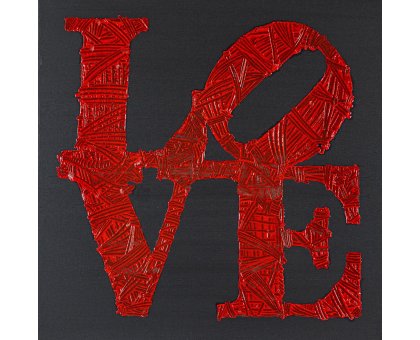 MIXED MEDIA SU TELA ERIKA MARCHI ' I LOVE INDIANA ' dimensioni L 50 x H 50 cm.