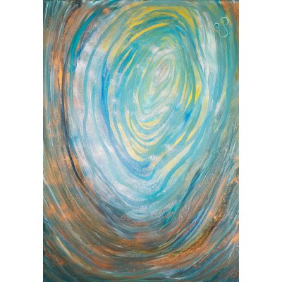 MIXED MEDIA SU TELA PAOLA HULLER ' MESSAGGIO NELLA BOTTIGLIA N. 143 ' dimensioni L 65 x H 92 cm.