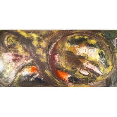 MIXED MEDIA SU TELA PAOLA HULLER ' MESSAGGIO NELLA BOTTIGLIA N. 146 ' dimensioni L 50 x H 100 cm.