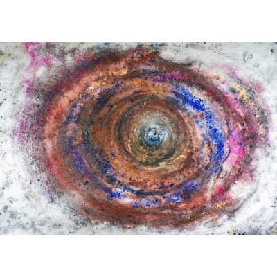 MIXED MEDIA SU TELA PAOLA HULLER ' MESSAGGIO NELLA BOTTIGLIA N. 96 ' dimensioni L 70 x H 100 cm.