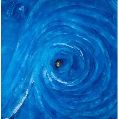 MIXED MEDIA SU TELA PAOLA HULLER ' MESSAGGIO NELLA BOTTIGLIA N. 10 ' dimensioni L 40 x H 40 cm.