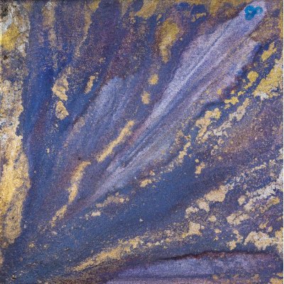 MIXED MEDIA SU TELA PAOLA HULLER ' MESSAGGIO NELLA BOTTIGLIA N. 122 ' dimensioni L 30 x H 30 cm.