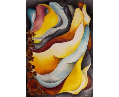 OLIO SU TELA LORENA PREMOLI ' FLOWERS ' dimensioni L 70 x H 100 cm.