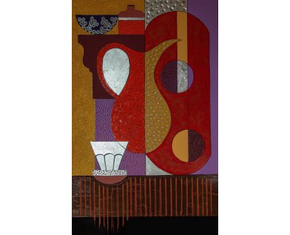 MIXED MEDIA ON CANVAS LORENA PREMOLI ' PILILO' ' size L 90 x H 130 cm.