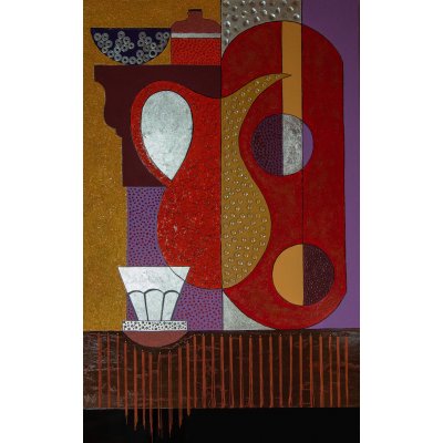 MIXED MEDIA SU TELA LORENA PREMOLI ' PILILO' ' dimensioni L 90 x H 130 cm.