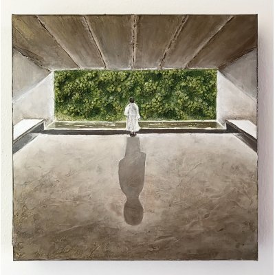 MIXED MEDIA SU TELA LORENA PREMOLI ' PEACE ' dimensioni L 30 x H 30 cm.