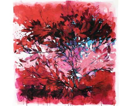 ACRILICO SU TELA ALESSANDRO ANDREUCCETTI ' PURPLE MAZE ' dimensioni L 100 x H 100 cm.