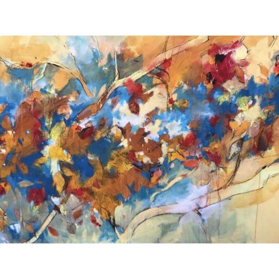 ACRILICO SU TELA ALESSANDRO ANDREUCCETTI ' UNO SCORCIO DI CIELO ' dimensioni L 70 x H 100 cm.