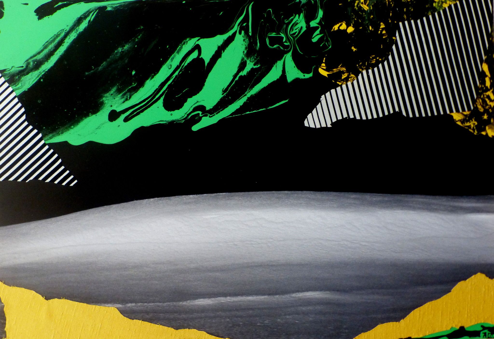 MIXED MEDIA  FERNANDO TAM ' UN 'ONDA DI NEVE 5 '  dimensioni L 70 x H 100 cm.