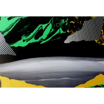 MIXED MEDIA FERNANDO TAM ' UN 'ONDA DI NEVE 5 ' dimensioni L 70 x H 100 cm.