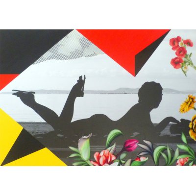 MIXED MEDIA FERNANDO TAM ' DIRE DONNA 5 ' dimensioni L 70 x H 100 cm.