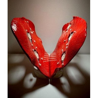 SCULTURA IN ARGILLA LUCIANA PEREGO ' METAMORFOSI 1 ' dimensioni L 15 x H 30 x P 15 cm.