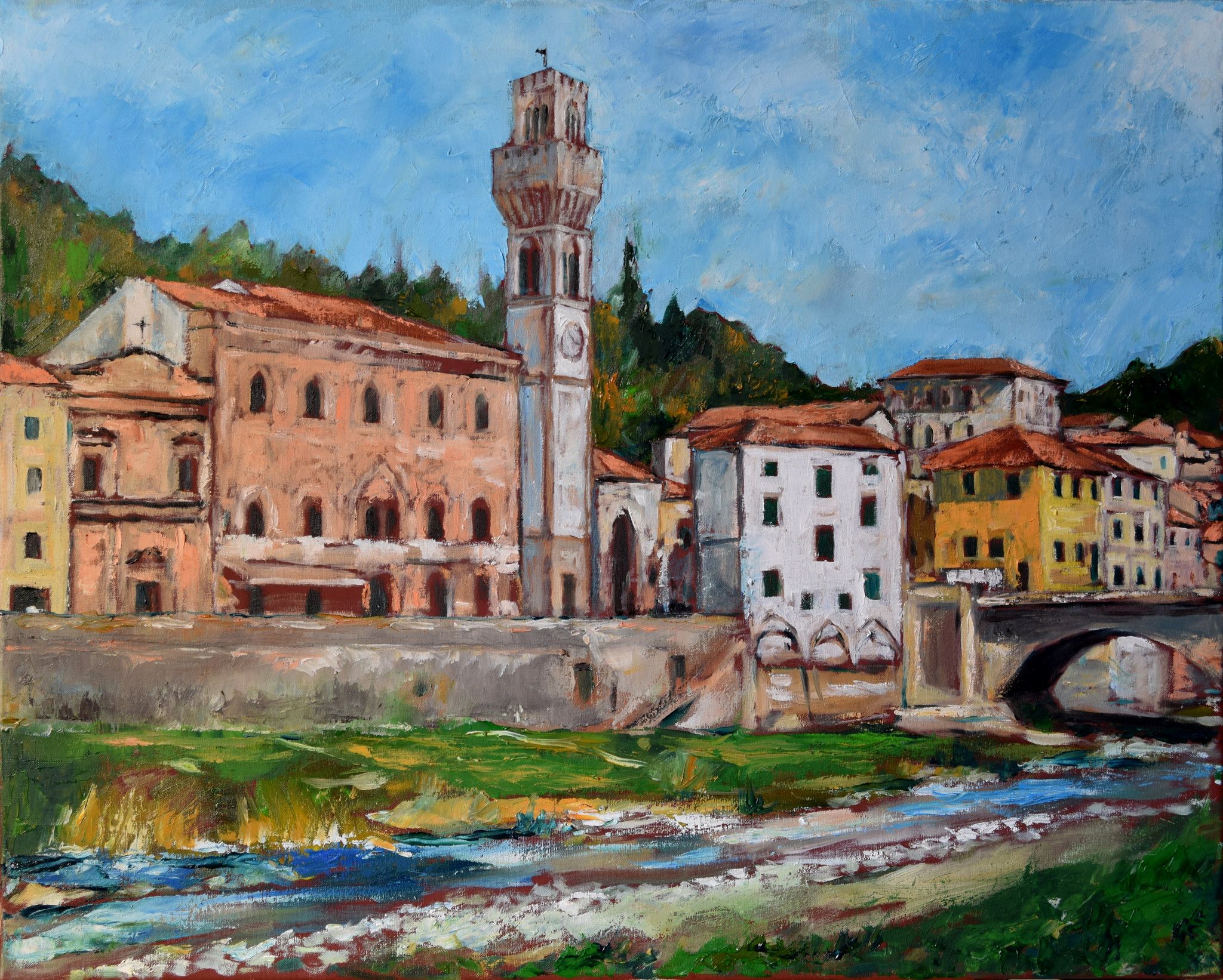 OLIO SU TELA  DANIELE ALBATICI ' SANTA SOFIA '  dimensioni L 50 x H 40 cm.