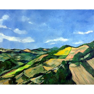 OLIO SU TELA DANIELE ALBATICI ' CIVITELLA DI FORLI' ' dimensioni L 40 x H 50 cm.