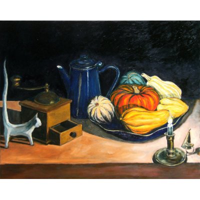 OLIO SU TELA DANIELE ALBATICI ' AUTUNNO ' dimensioni L 60 x H 50 cm.