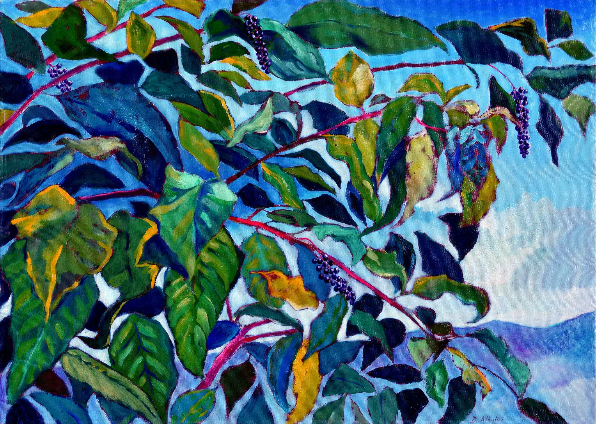 OLIO SU TELA  DANIELE ALBATICI ' SENZA TITOLO '  dimensioni L 70 x H 50 cm.