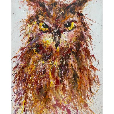 MIXED MEDIA SU TELA SIMONA FUMAGALLI ' GUFETTO ' dimensioni L 70 x H 100 cm.